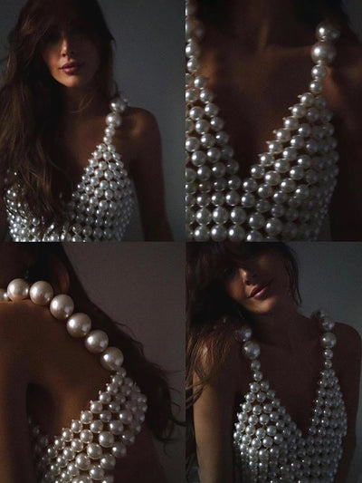 Hand Sewn Pearls Top