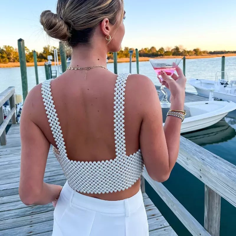 Pearl Vest Crop Top