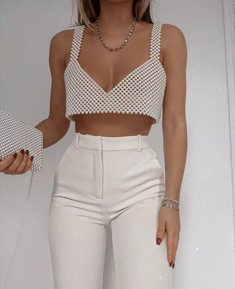 Pearl Vest Crop Top