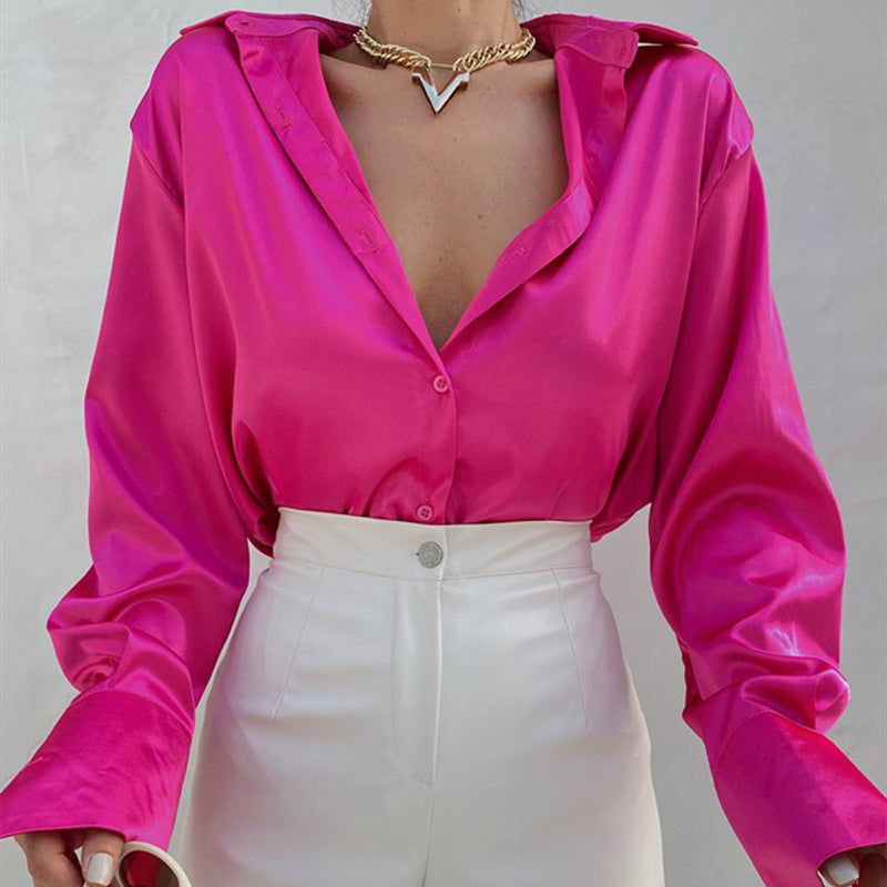 Satin Long Sleeve Blouse