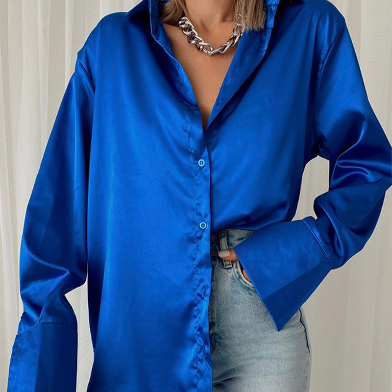 Satin Long Sleeve Blouse
