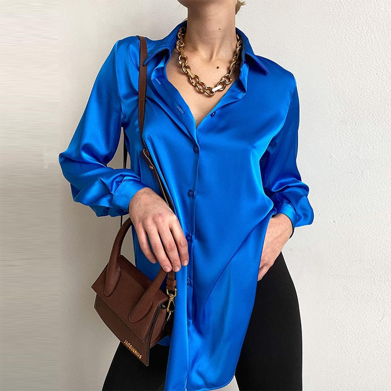 Satin Long Sleeve Blouse