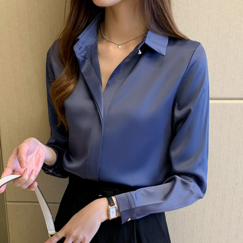 Satin Long Sleeve Blouse
